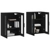 vidaXL Wall Mounted Cabinets 2 pcs Black Engineered Wood
