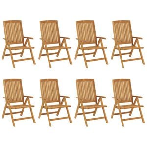 vidaXL Reclining Garden Chairs 8 pcs Solid Wood Teak