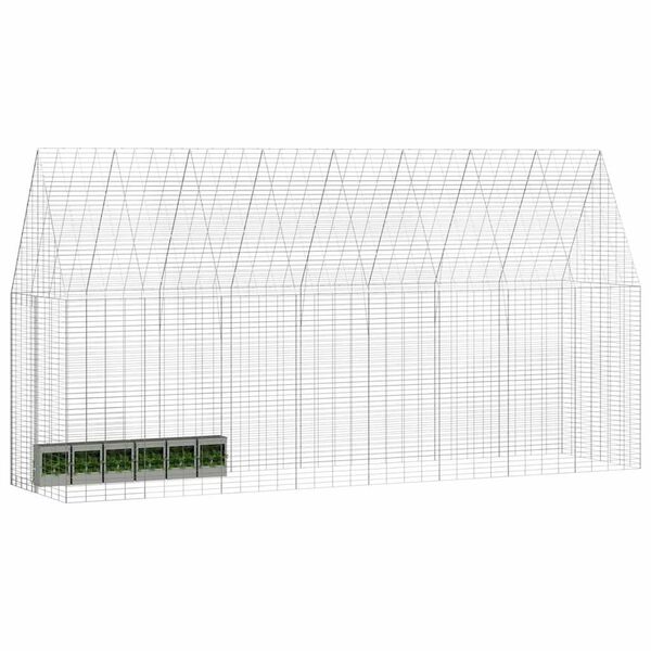 vidaXL Rabbit Cage Silver 400 x 100 x 210 cm Galvanised Steel