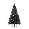 vidaXL Artificial Pre-lit Christmas Tree Black 180 cm PVC