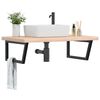 vidaXL Basin Shelf Wall Mounted Steel and Solid Wood Oak