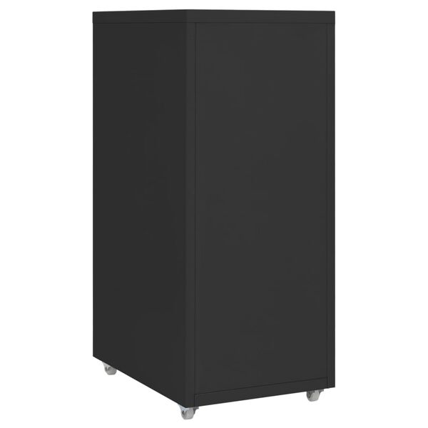 vidaXL Mobile File Cabinet Black 28x41x69 cm Metal