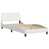 vidaXL Bed Frame with LED without Mattress "Hvar" White 100x200 cm