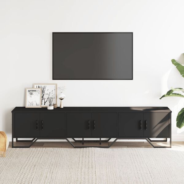 vidaXL TV Cabinet Black 180x34x41 cm Engineered Wood