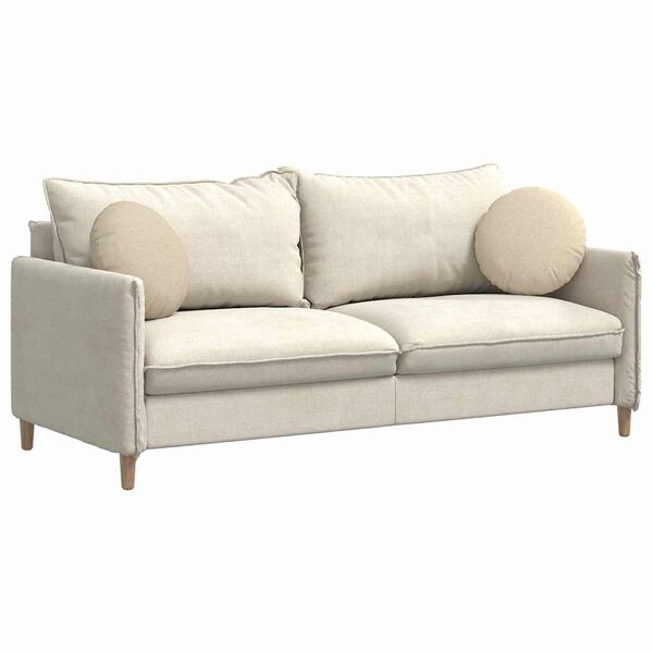 vidaXL Seat Cushions 2 pcs Cream &Oslash;40 x 13 cm Fabric