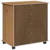vidaXL Rolling Cabinet Honey Brown 63.5 x 39 x 65.5 cm Solid Pine Wood
