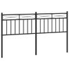 vidaXL Metal Headboard Black 150 cm