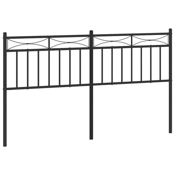 vidaXL Metal Headboard Black 150 cm