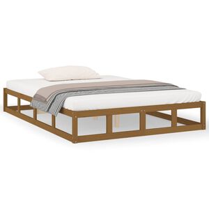 vidaXL Bed Frame without Mattress Honey Brown 120x190 cm Small Double Solid Wood