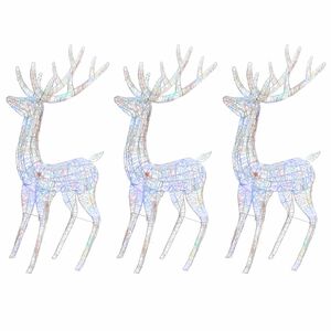 vidaXL XXL Acrylic Christmas Reindeers 250 LED 3 pcs 180cm Multicolour