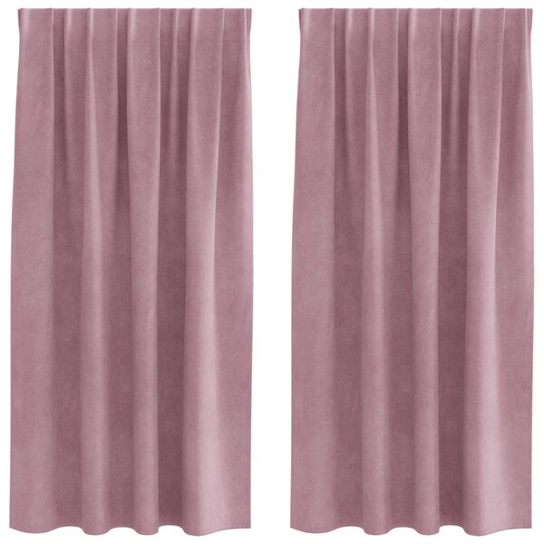 vidaXL Blackout Curtains 2 pcs Dark Pink 140 x 175 cm Velvet