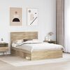 vidaXL Bed Frame Sonoma Oak 150 x 200 cm Solid Pine Wood