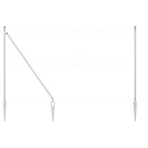vidaXL Ground Spike Fence Post 13 pcs Silver Powder-Coated Steel