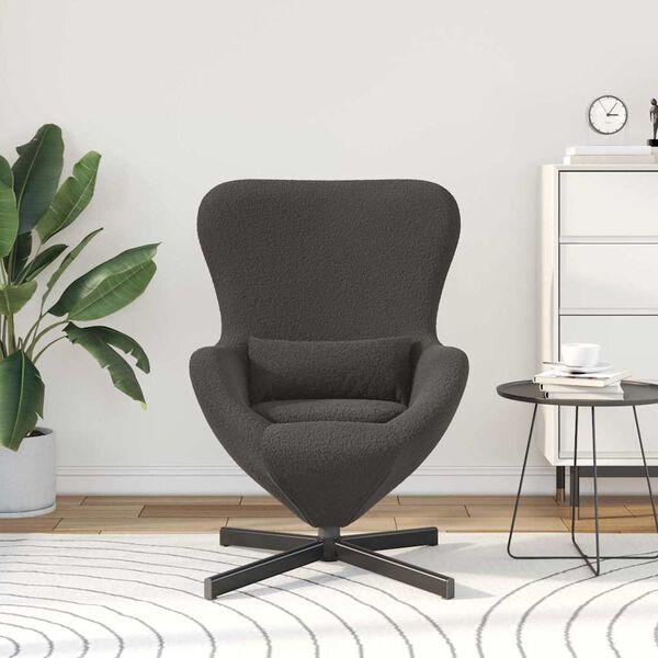 vidaXL Egg Chair Dark Grey 63 x 73 x 90 cm Fabric