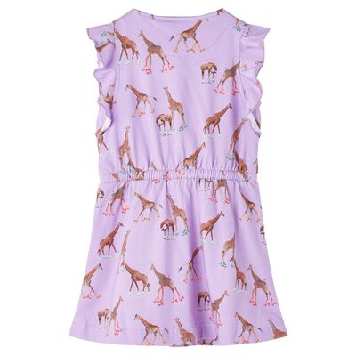 Kids' Dress with Ruffle Sleeves and Drawstring Lila 92