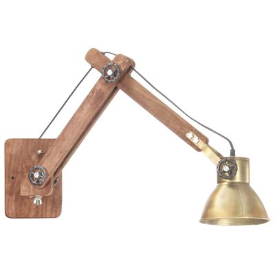 vidaXL Wall Lamp Industrial Style Brass Round E27