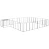 vidaXL Dog Kennel | Silver | Powder-Coated Steel | 25.41 m&sup2; | Durable