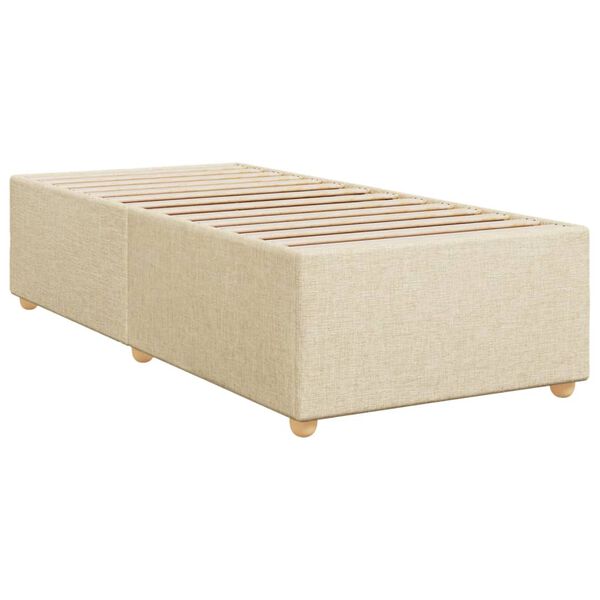 vidaXL Bed Frame without Mattress Cream 100x200 cm Fabric