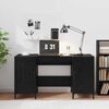 vidaXL Desk with Storage Black Oak 140 x 50 x 75 cm Engineered Wood
