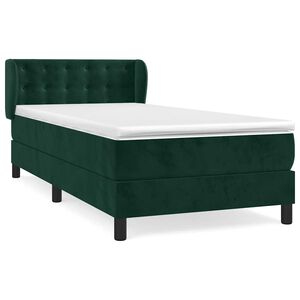 vidaXL Box Spring Bed with Mattress Dark Green 80x200 cm Velvet
