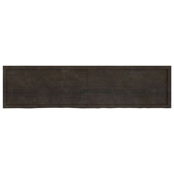 vidaXL Bathroom Countertop Dark Brown 200x50x(2-4) cm Treated Solid Wood
