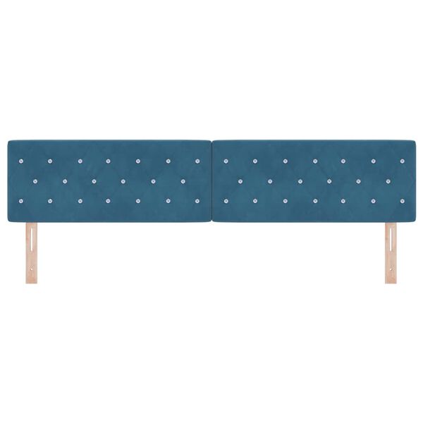 vidaXL Headboard with Headboard Dark Blue 200 cm Faux Leather