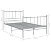 vidaXL Bed Frame without Mattress Grey Metal 120x200 cm