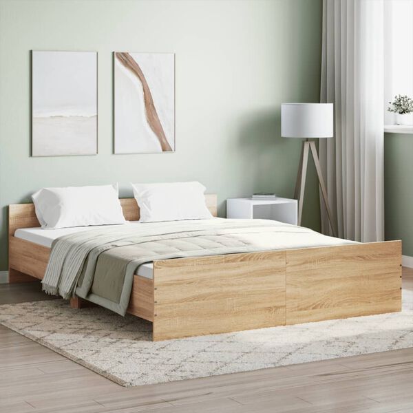 vidaXL Bed Frame without Mattress Sonoma Oak 160x200 cm