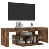 vidaXL TV Cabinet with LED Lights Smoked Oak 120x35x40 cm
