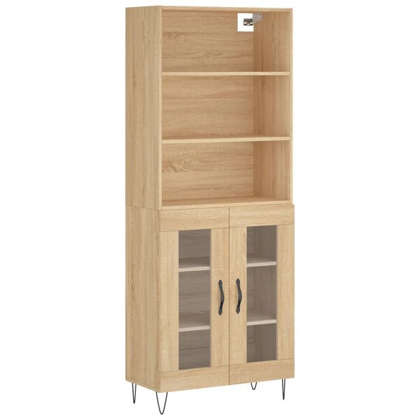 vidaXL Highboard Sonoma Oak 69.5x34x180 cm Engineered Wood