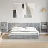 vidaXL Bed Headboard with Cabinets Grey Sonoma 240 cm Engineered Wood