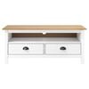 vidaXL TV Cabinet Hill White 110x40x47 cm Solid Pine Wood
