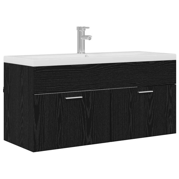vidaXL Bathroom Cabinet Black Oak 100 x 38.5 x 46 cm Engineered Wood