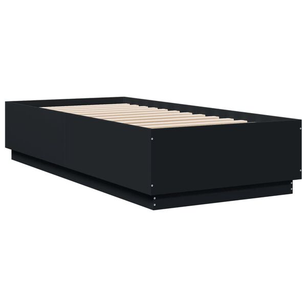 vidaXL Bed Frame with LED without Mattress Black 90x200 cm