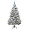 vidaXL Artificial Christmas Tree Green and White 210 cm PVC and Metal