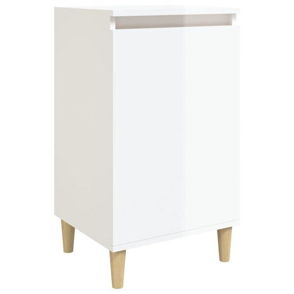 vidaXL Bedside Cabinet High Gloss White 40x35x70 cm Engineered Wood