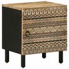 vidaXL Bed Cabinet Black 40x33.5x46 cm Solid Rough Wood Mango