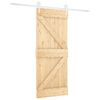 vidaXL Sliding Door Natural and White 80 x 210 cm Solid Pine Wood