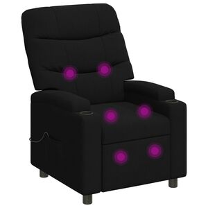 vidaXL Recliner Massage Chair Black 75 x 93 x 102 cm Fabric