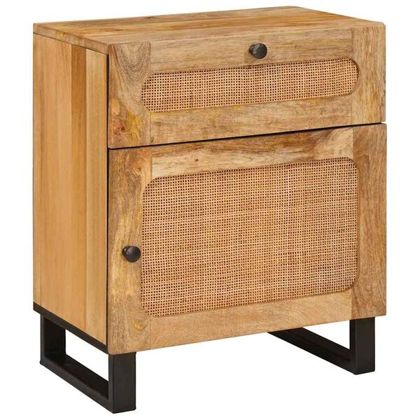 vidaXL Bedside Cabinet Natural 50 x 33 x 60 cm Solid Mango Wood