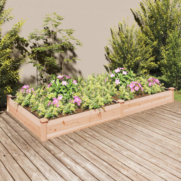 vidaXL Garden Raised Bed with Liner 240x120x25 cm Solid Wood Fir