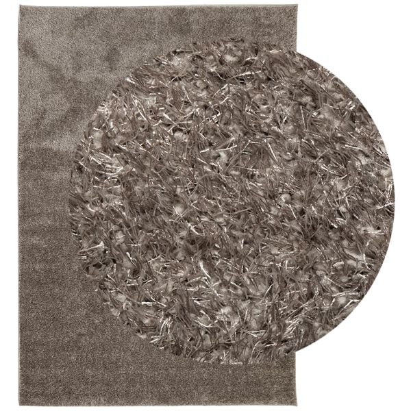 vidaXL Rug ISTAN High Pile Shiny Look Grey 120x170 cm