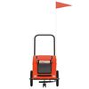 vidaXL Pet Bike Trailer Orange and Grey Oxford Fabric and Iron