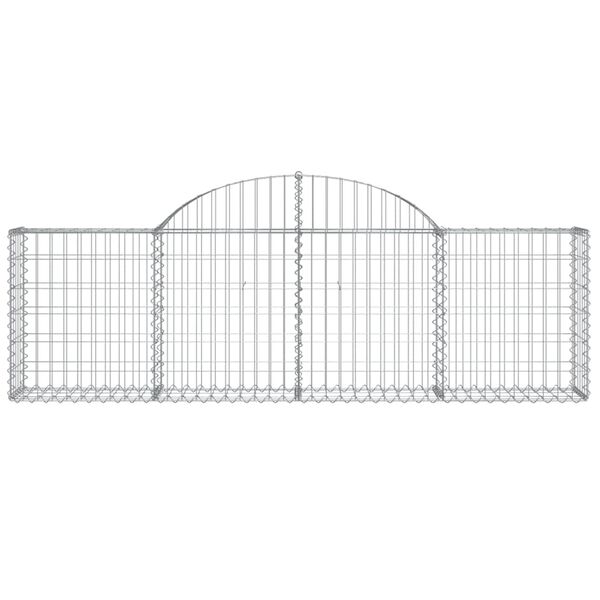 vidaXL Arched Gabion Baskets 11 pcs 200x30x60/80 cm Galvanised Iron