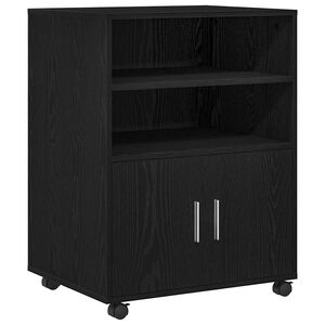 vidaXL Cabinet Black Oak 60 x 48 x 74.5 cm Wheeled