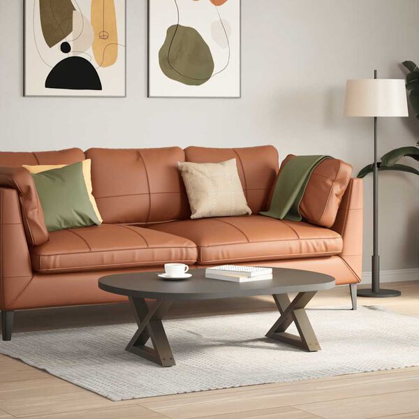 vidaXL Coffee Table Legs 2 pcs Natural Steel 50x(30-31.3) cm Steel