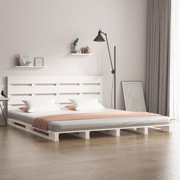 vidaXL Bed Frame without Mattress White 120x200 cm Solid Wood Pine