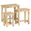 vidaXL Side Table | Set of 3 | Brown | Solid Mango Wood | Small to Medium