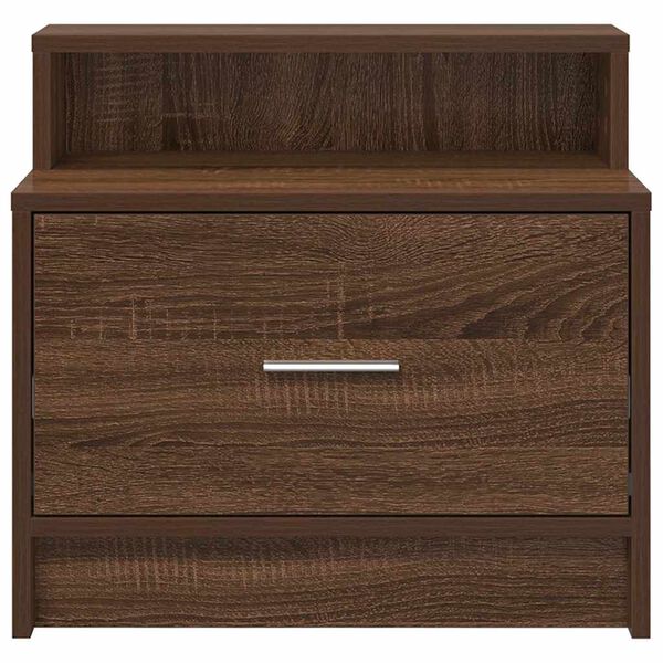 vidaXL Bedside Cabinets with Drawer 2 pcs Brown Oak 51x31x47 cm
