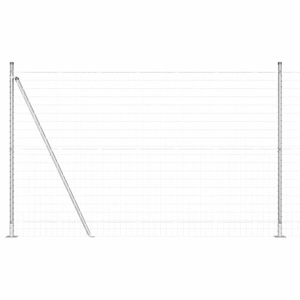 vidaXL Fence with Post Silver 1.4 x 10 m Steel